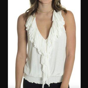 NWT Fifteen Twenty Sleeveless Ruffle Front Top